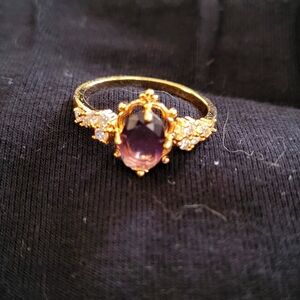 Gold and Purple Gemstone Ring